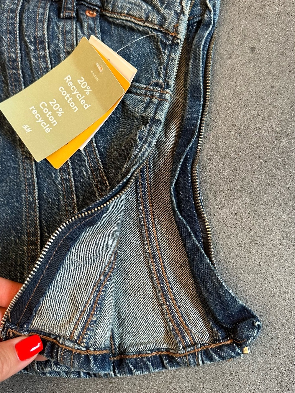 H&M Dark Blue Denim Strapless Corset Top - Picture 3 of 4